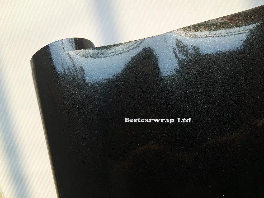Frosted black glitter gloss metallic vinyl car wrap film (6)