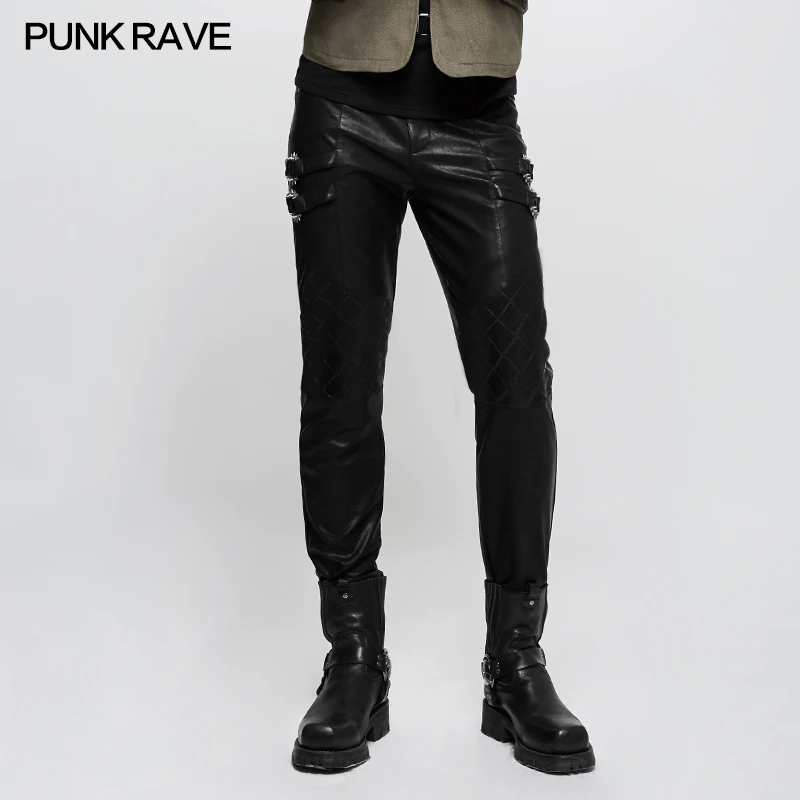 PUNK RAVE Mannen Heavey Metal Punk Rock Broek Mode Gothic Straat Gesplitst Leer Potlood Broek Steampunk Broek Persoonlijkheid Broek PUNK RAVE Mannen Heavey Metal Punk Rock Broek Mode Gothic Straat Gesplitst Leer Potlood Broek Steampunk Broek Persoonlijkheid Broek