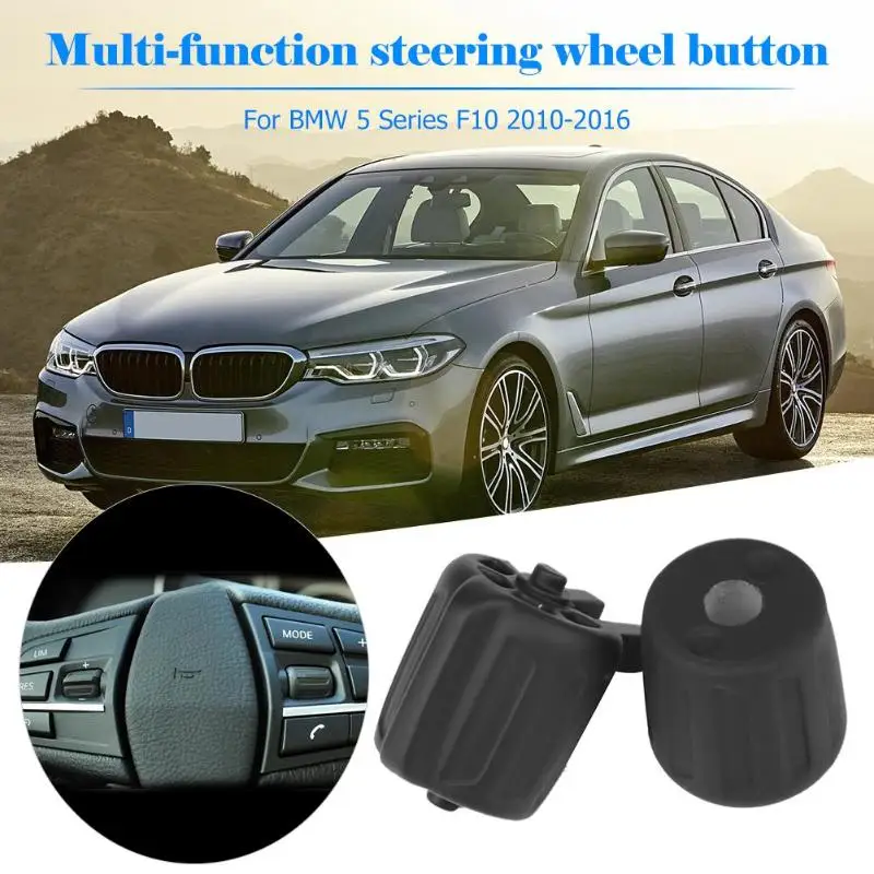 2pcs/set Steering Wheel Multifunction Switch Rubber Buttons for 5 Series GT F10 Steering Wheel Buttons