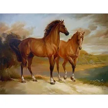 Лошади ручной работы краски высокое качество холст красивые краски ing по номерам Сюрприз подарок большое свершение
