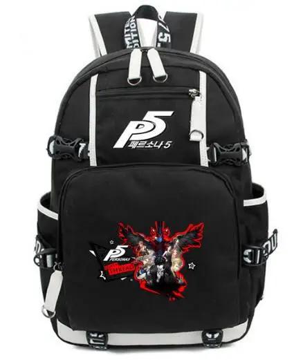 NEW Print Game Persona 5 P5 Backpack Ren Amamiya Persona Cosplay School Laptop Canvas Travel Bags Teenage Girl Backpacks - Color: 13