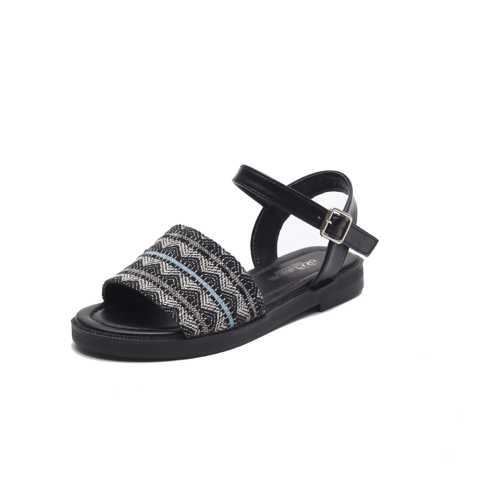 

POADISFOO 2017 summer new retro name family wind color low with flat with a word buckle with Roman women's sandals .CBSL-JD58