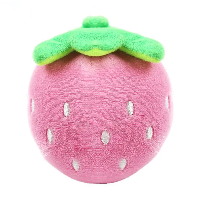 Милая игрушка для собак, вокальная плюшевая кукла для жевательная игрушка для собак, устойчивая к укусам, уход за зубами, интерактивная обучающая развивающая игрушка - Цвет: Pink Strawberry