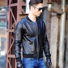 Плюс размер Мужская Черная мотоциклетная кожаная куртка, homme giacca moto pile, натуральная коровья кожа, приталенное Мужское пальто