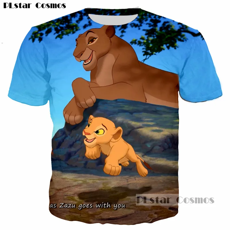 

PLstar Cosmos Cartoon The Lion King Animal Cute Simba Men/Women 3D T-shirt Print Boys T shirt Summer Tops Tees Camisetas Hombre