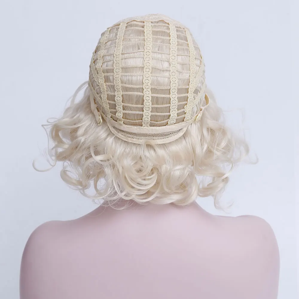SHANGKE короткий блондин женский парик термостойкий Высокая температура Синтетические парики для Черный Белый для женщин натуральные волнистые светлые волосы