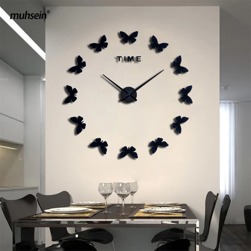 

2019 muhsein New Wall Stickers Home Decor Poster Diy Europe Acrylic 3d Large Mirror Life Wall Clock Horse Butterfly Free Ship