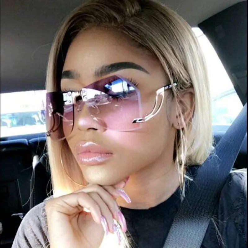 

CCSPACE 8 Color 32g Irregular Frameless Sunglasses Women Gradient Alloy Frame Brand Glasses Designer Fashion Female Shades 45360