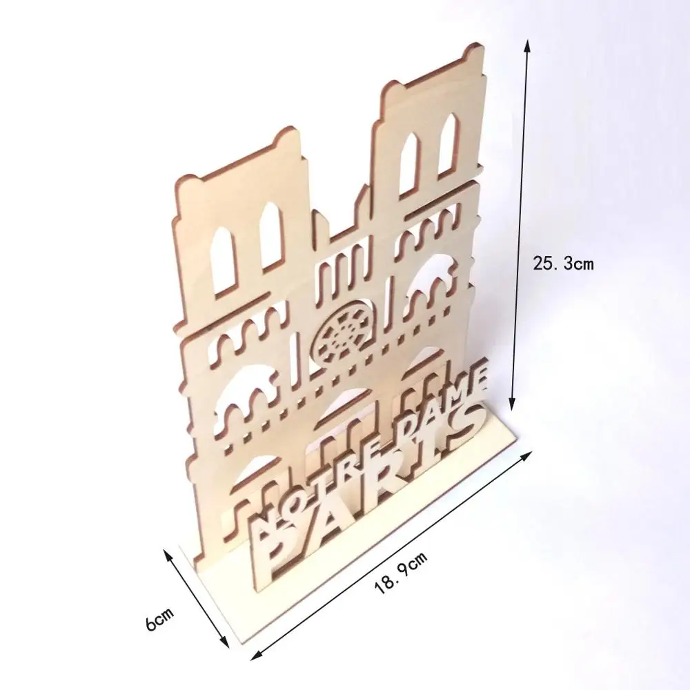 Деревянный Нотр Дам де Пари 3D модель здания дома декорация рукоделие хобби