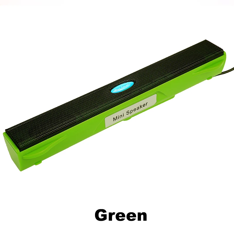 Портативный ноутбук/компьютер/ПК динамик усилитель громкоговоритель USB Саундбар звуковая панель палка музыкальный плеер колонки для ноутбука планшета - Цвет: Green
