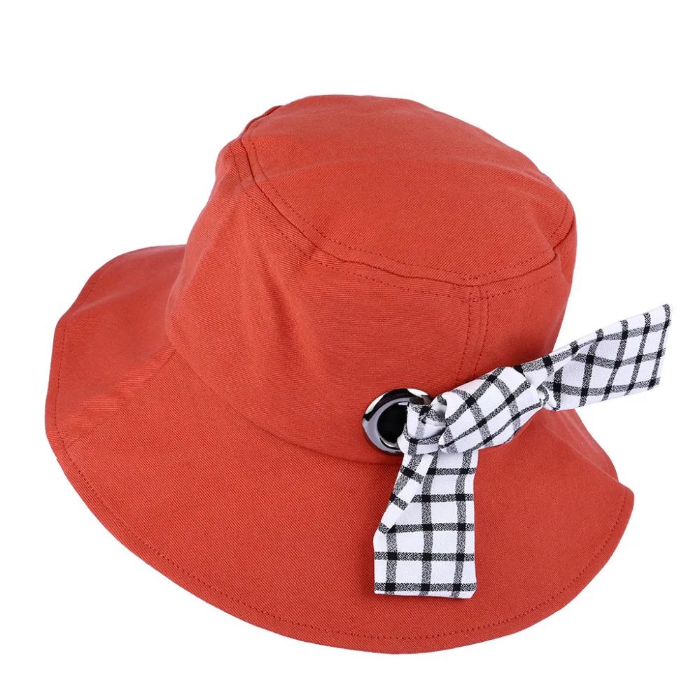 2019 Woman summer sexy visor beach hat cotton wild plaid pretty beach hat fashionable folding outdoor sports beach hat 40J5 (10)