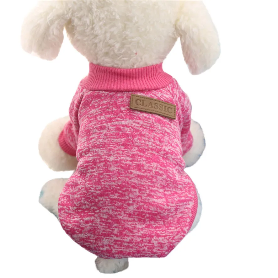 Zero, 8 цветов, Классический свитер для собак, щенков, флисовый свитер, одежда, теплый зимний свитер, покупка, новинка, B7721 - Цвет: Hot Pink