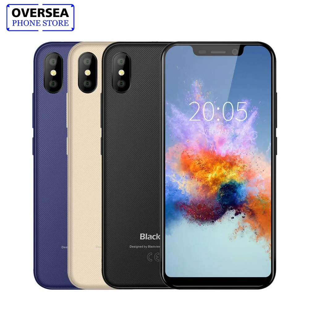 Blackview A30 Smartphone 19:9 Full Screen 2500mah 5.5 Inch Android 8.1 Dual Camera 2Gb Ram 16Gb Rom 3G Face ID Mobile Phone