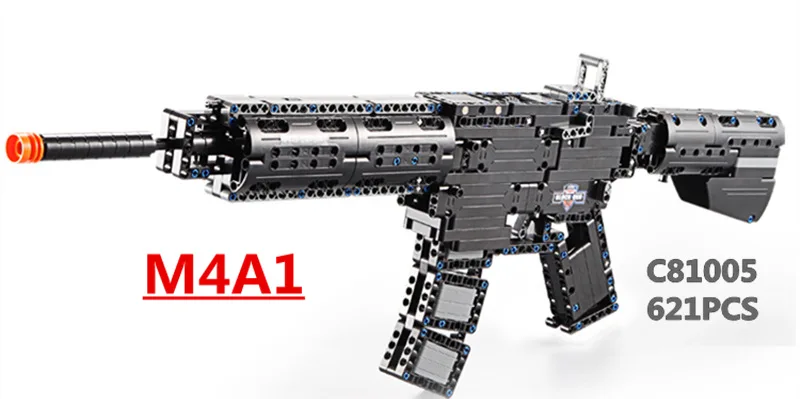 Брендовая игрушка 621 шт. строительный блок кирпичный пистолет M4A1 страйкбол воздушные пушки и MP5 игрушечный пистолет-пулемет детская наружная игра модель CS Косплей - Цвет: C81005.  M4A1