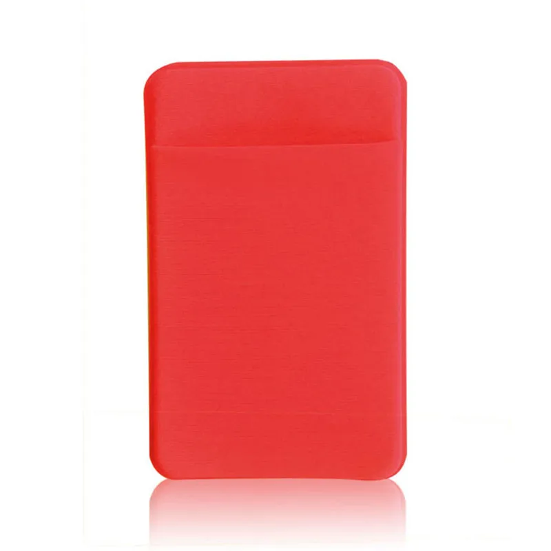 1 шт., практичный держатель для кредитных карт и удостоверений личности, эластичный однотонный кошелек для мобильного телефона, портативные клейкие Карманные наклейки для мобильного телефона - Цвет: Red