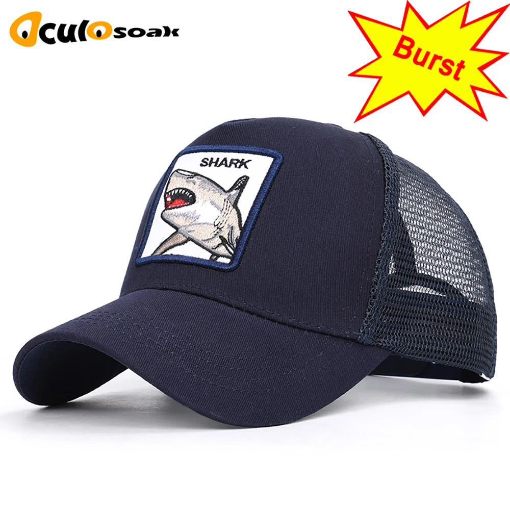 

Men's Women's Shark Embroidered Baseball Caps Universal Adjustable High Quality Outdoor Shade Animal Dad Truck Driver Mesh hats