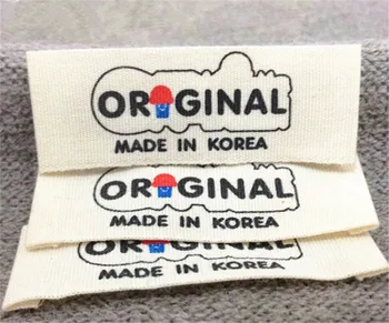 

1000pcs Custom Separate Cut Beige Cotton Garment Labels Customize End Fold Black Printed Cotton Labels