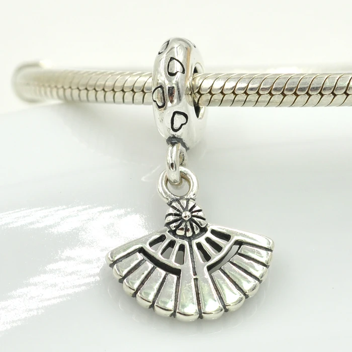 

Hot Fits Pandora Bracelet 925 Sterling Silver Charms Folding Fan Charm Pendant DIY Making Bracelet and Necklace Jewelry