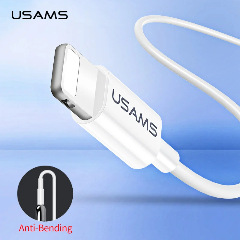 

USAMS Anti-bending USB Cable for iPhone 7 8 XR Type C cable 2A Fast Charging Phone Cable Micro usb c cable for lighting microusb