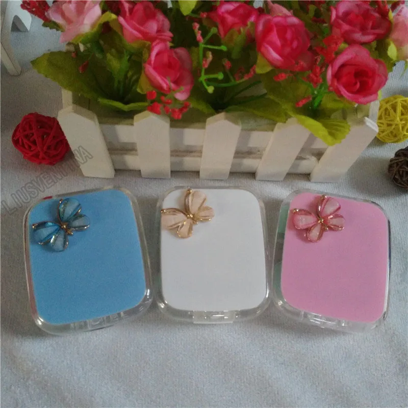 LIUSVENTINA DIY alloy butterfly box for lenses contact lens case for