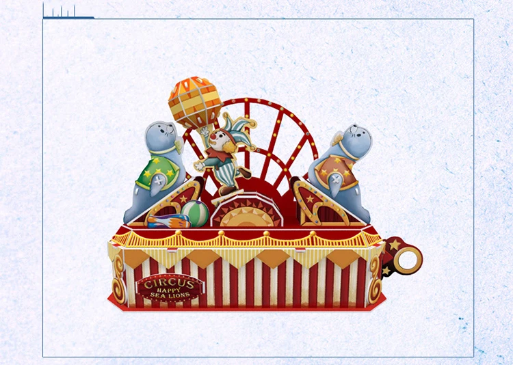 Cubicfun 3D бумажная головоломка игрушка DIY цирк Happy Sea Lions модель собраны бумага доска Мультяшные головоломки игрушечные лошадки для детей