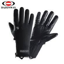 Зимние теплые лыжные перчатки для мужчин и женщин, перчатки для езды на мотоцикле и велосипеде, водонепроницаемые ветрозащитные кожаные толстые бархатные перчатки