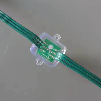 

18AWG wire DC5V WS2811 LED smart string,addressable,with all GREEN wire,square type;IP68 rated;epoxy resin filled;50pcs a string