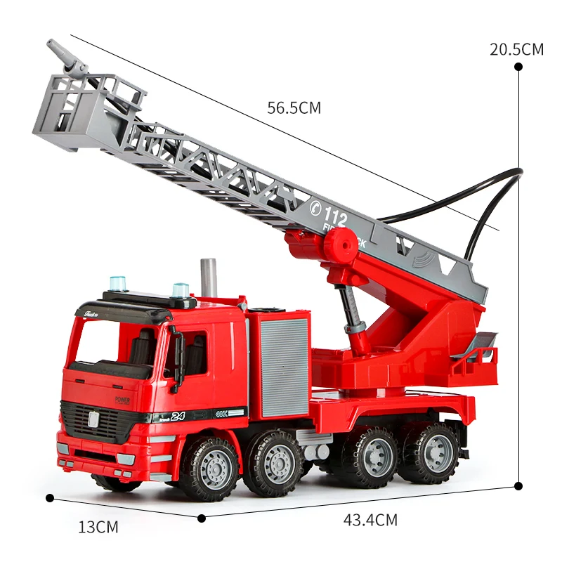 Сила инерции супер большая имитационная пожарная машина для детей воздушная лестница спринклер он может распылить воду