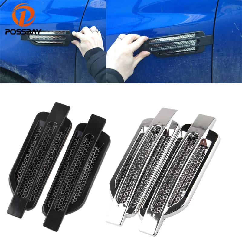 

POSSBAY Car Air Flow Fender Intake Hood Scoop Turbo Bonnet Vent Cover Decorative Stickers Fender Hole Grille Cover Decals