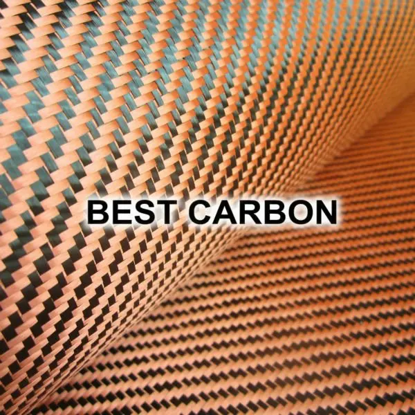 

High quality Red Hybrid Carbon Fabric , Carbon-Aramid Fabric ,Carbon-Kevlar Fabric