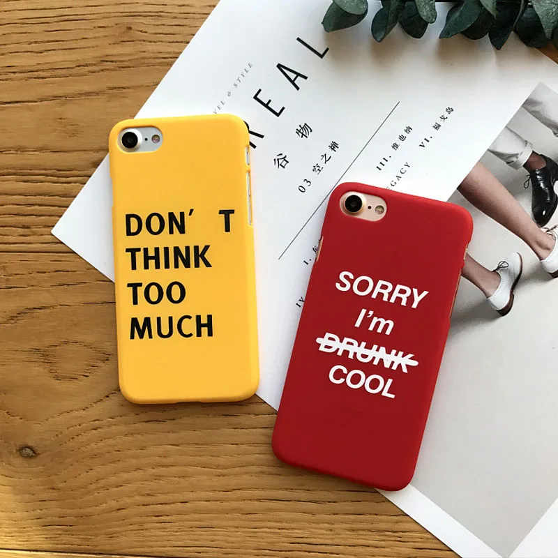 Чехол для iPhone 6 S Plus 7 8 с надписью крутой ультра тонкий жесткий PC чехол Apple 5 Capas|for