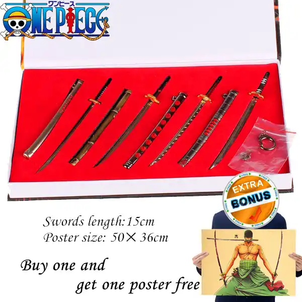 Action One Piece Zoro Swords Keychain Pendant Set 15cm Anime Weapons Keychain Onepiece Wholesale Gift Boxed Metal Toys One Piece Action Toy Figures Aliexpress