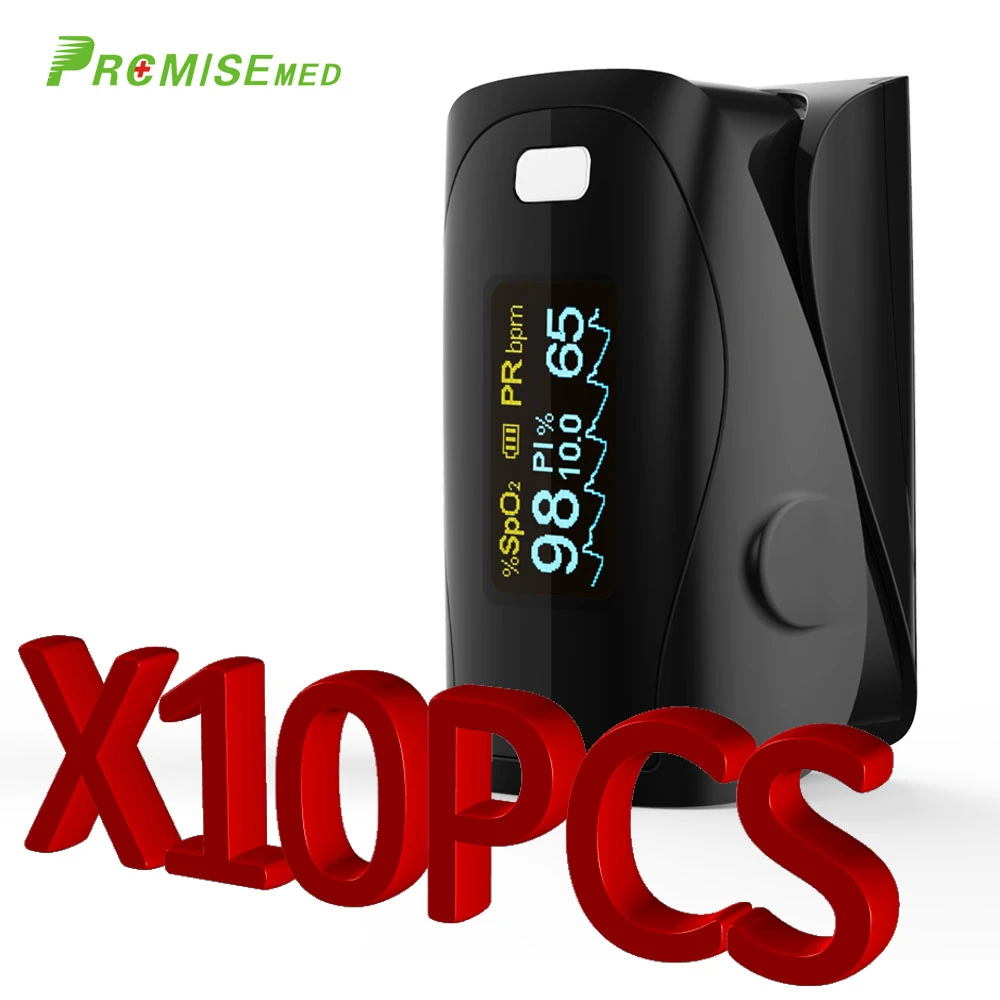 

PRCMISEMED 10PCS Household Health Monitors Oximeter Finger CE Medical Pulse Oximeter SPO2 Oxygen Monitor Pulse Oximeter-Black