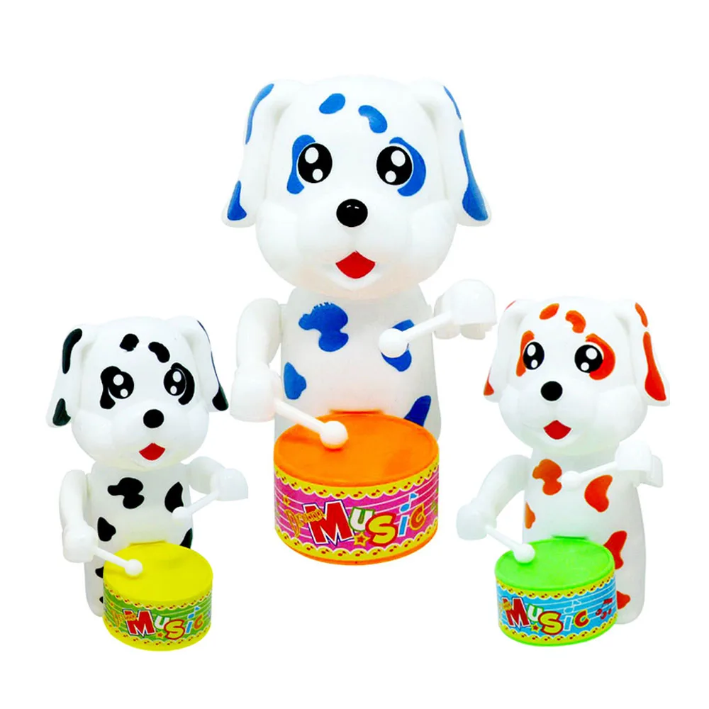 

1 Kids Funny Wind Up Dog Drumming Toys for Children Vintage Clockwork Educational Retro Classic Birthday Gifts Surprise Wind-up