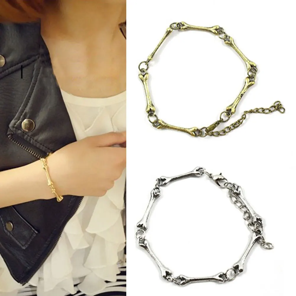 

NEW Fashion Unisex Cool Rock Punk Gothic Metal Bone Chain Bracelet Bangle M8694