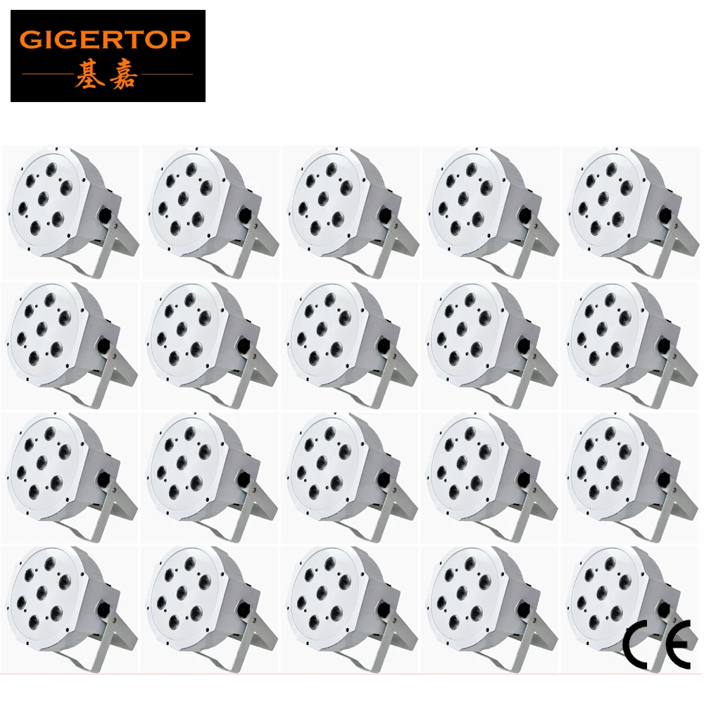 

Freeshipping 20XLOT Colorful Flat 7 12W RGBW LED Par Fixture Real Power Low Profile White Shell Best for Wedding Party 90V-240V