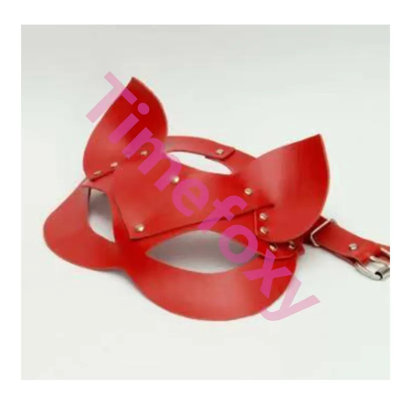 Маска «кошка» регулируемая с ушами черный и красный цвет Кошачий капюшон костюмы с масками аксессуар сексуальная маска-Фетиш