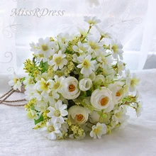 MissRDress натуральный Искусственный Свадебный букет деревенский стиль Свадебные букеты белые цветы для свадебных аксессуаров JK213