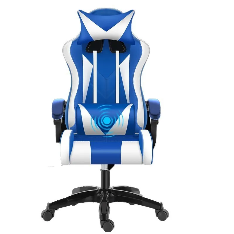 blue Роскошное Качество Esports Poltrona Boss Silla геймер офисный игровой стул может лежать массаж Синтетическая кожа с подставкой для ног Эргономика - Цвет: blue