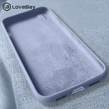 Lovebay жидкий силиконовый чехол для телефона для iPhone X XS XR XS Max 7 8 6 6s Plus Мягкий ТПУ задняя крышка сплошной карамельный цвет для iPhone 7 6s
