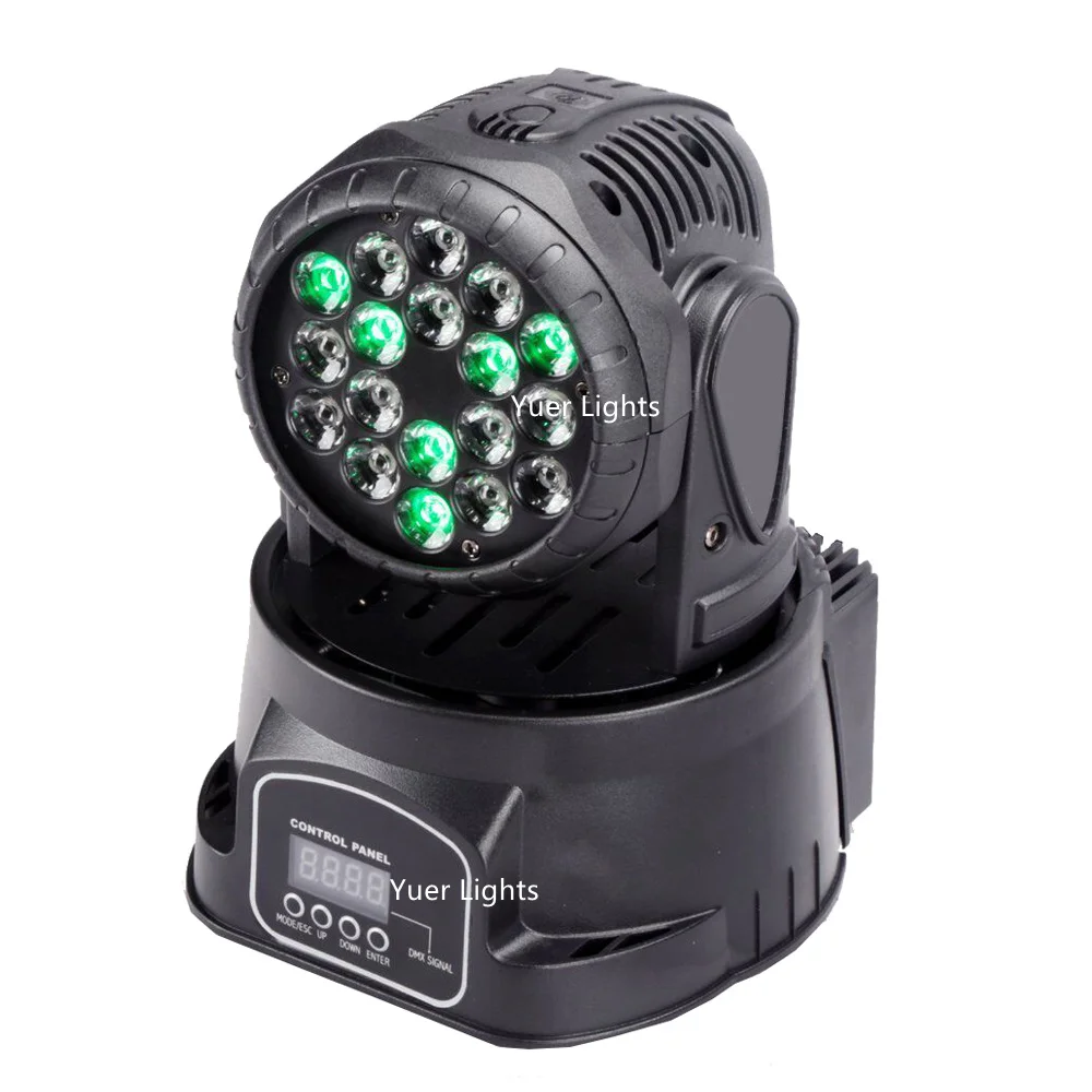 2 Pack New Arrival 18X3W RGB LED Stage Light Moving Head Beam Party Lights DMX512 Led Dj Xmas Sound Active DMX Disco Lights