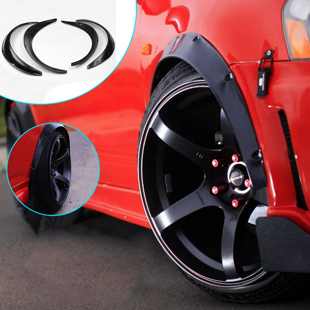 

4Pcs 2inch Universal Flexible Car Mudguards Mud Splash Guards Mud Flaps Fender Flares Extra Wide Body Wheel Arches