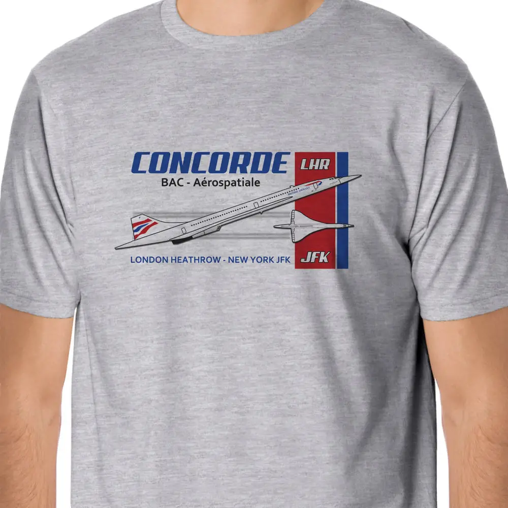 Лето 2019 хит продаж футболка из 100% хлопка в стиле ретро Flight-Concorde London-New York | Мужская