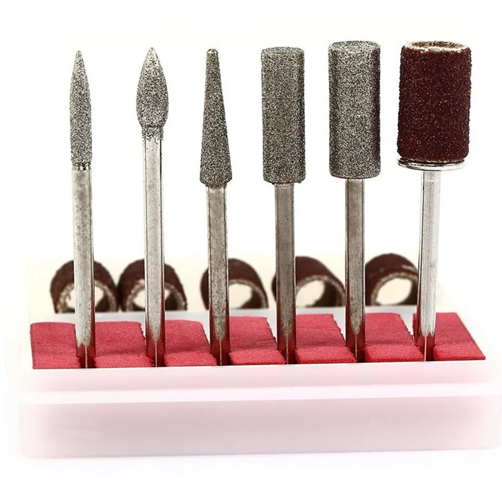 2.35mm 6Pcs/set Nail Bits Kit File Stainless Steel Nail Sanding Bands