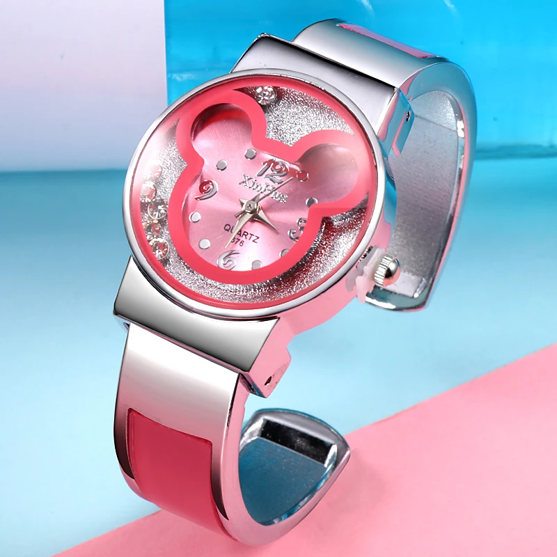 

Women Bracelet Watch Quartz Bangle Womens watches Xinhua mice mouse rat stainless steel luxury cartoon Kid Mujer wristwatches