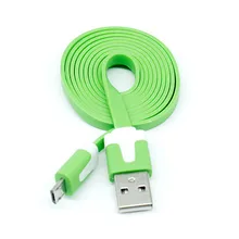 Top Quality Micro USB Port 1m colorful flat noodle universal usb sync charger data cable for Android phones for HTC for Lenovo