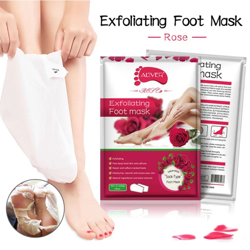 

Feet Peel Mask Remove Dead Skin Rose Foot Mask for Legs Exfoliating Mask Foot Care Socks for Pedicure