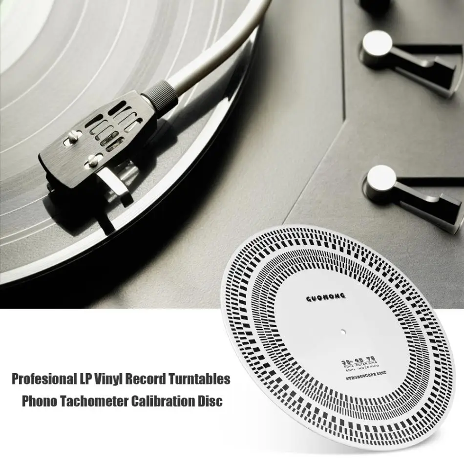 Профессиональный LP Виниловая пластинка поворотные столы Phono Тахометр калибровки стробоскоп диск и высокое качество