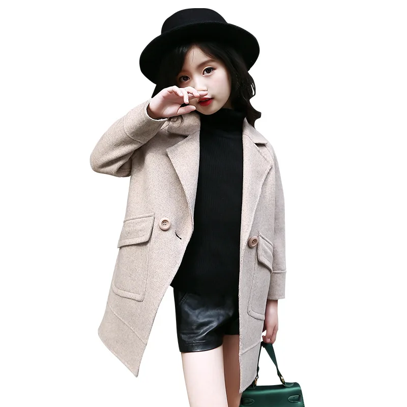 

2018 New Winter Girls Jacket Children Clothing Fashion Kids Windproof Autumn Warm Girls Long Outerwear Coat 5 7 9 11 13 Years