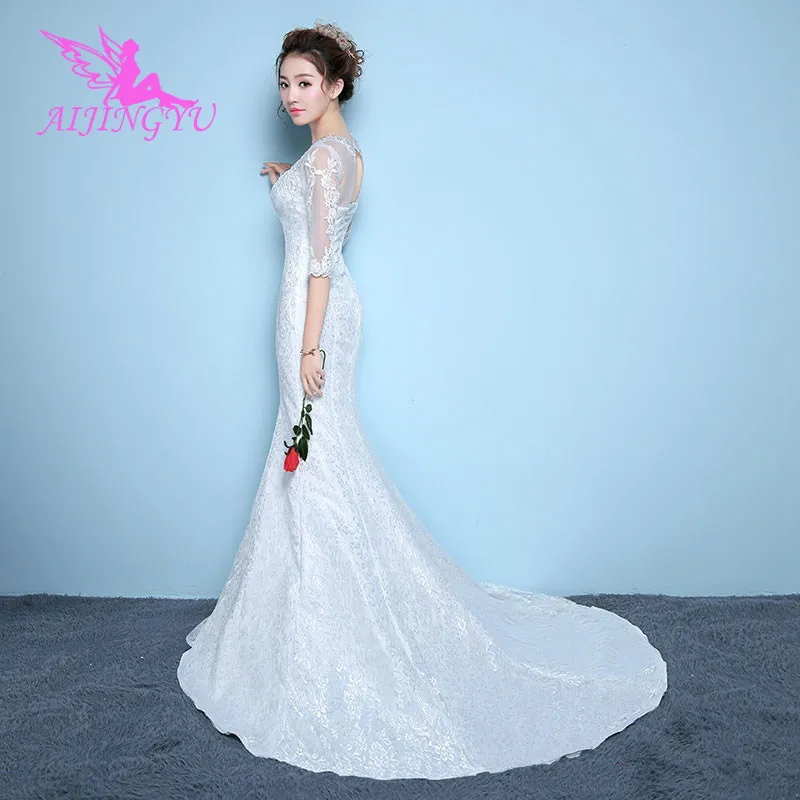 AIJINGYU размера плюс Дешевое бальное платье со шнуровкой сзади вечерние свадебные платья свадебное платье WK827